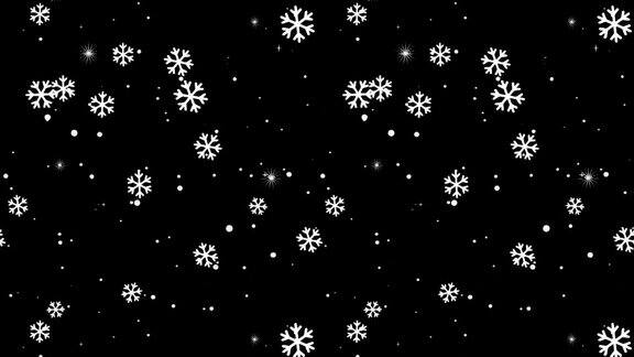 圣诞雪花粒子下落动画背景在alpha通道4k