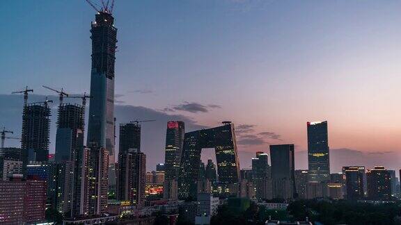 TU高架景观北京白天到夜晚过渡北京中国