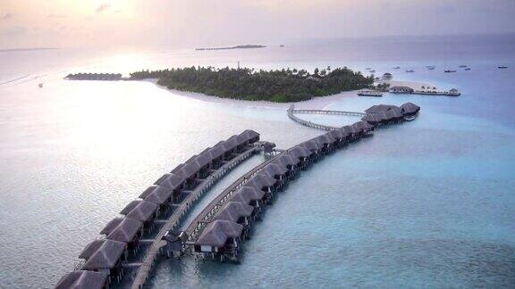 美丽的马尔代夫群岛鸟瞰图