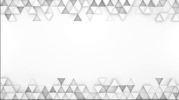 白色挤压三角形3D渲染可循环动画