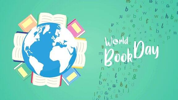 世界读书日庆祝地球、地球和书籍