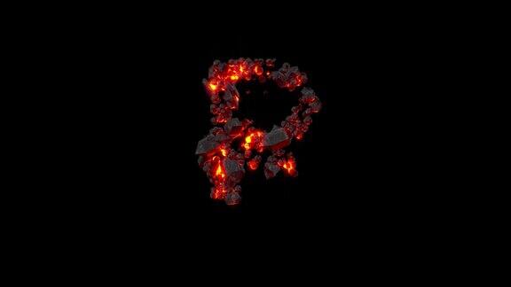 水晶字体-卢布标志闪亮的黑暗火石孤立-循环视频