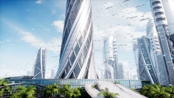 未来城市科幻建筑动画