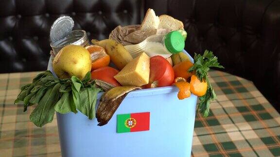 垃圾桶里的食物垃圾葡萄牙的食物浪费问题