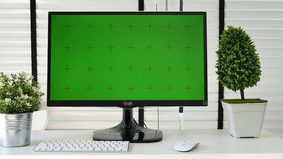 显示器绿色屏幕显示您的信息BSIDDE色度键