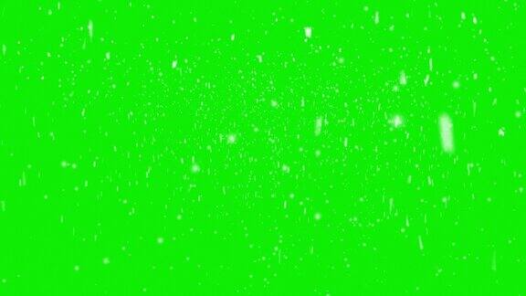 雪落在绿色屏幕背景股票视频
