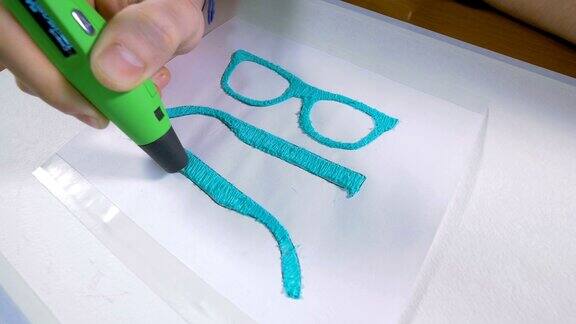4k手动3D打印笔眼镜现代技术工艺