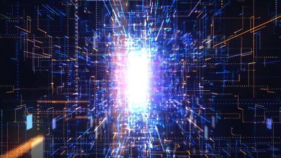 飞跃新兴数字结构-蓝色可循环-数据网络虚拟现实量子计算