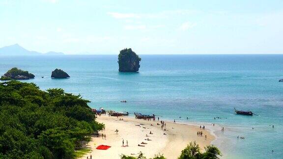 甲米的拉伊雷海滩泰国