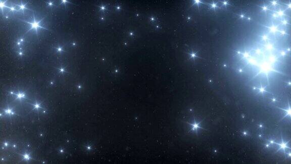 星星和雪花在夜晚从天空飘落