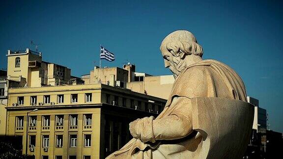 伟大的古希腊哲学家柏拉图的大理石雕像