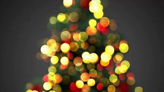 散焦圣诞树灯无缝循环