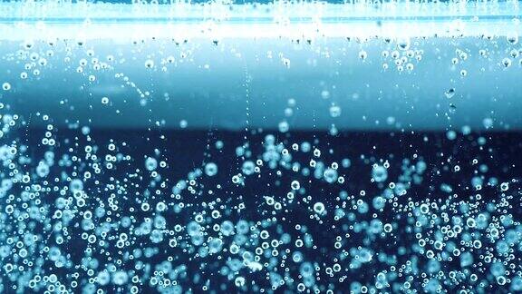 特写气泡在慢动作的水