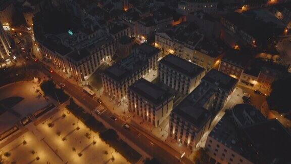 无人机拍摄的位于葡萄牙首都市中心的里斯本