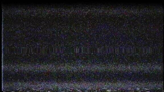 电视屏幕上的VHS噪音棒状模拟电视静态移动
