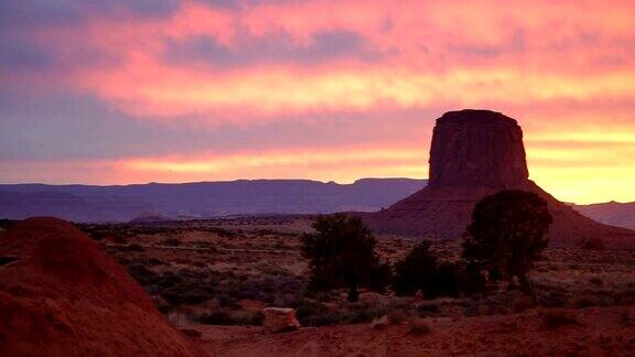 强烈的颜色日落纪念碑山谷butes犹他州亚利桑那州边界