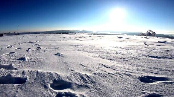 白霜雪堆暴风雪暴风雪冬天霜冰晶冰瓦瑟库佩Rhön黑森4K