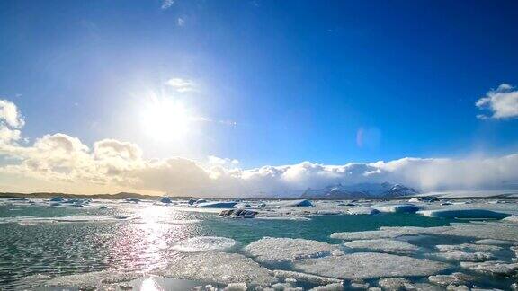 HD时间流逝:冰山在Jokulsarlon冰岛