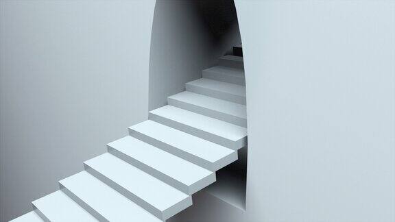 自动扶梯和墙无限楼梯的3d渲染计算机生成的抽象背景