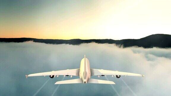 商业飞机在天空中飞行
