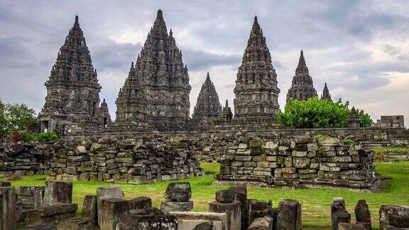 Prambanan(RaraJonggrang)印度教寺庙印度尼西亚爪哇岛中部替身4kUHD