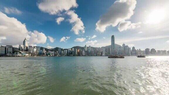 香港和维多利亚港的时间流逝云天