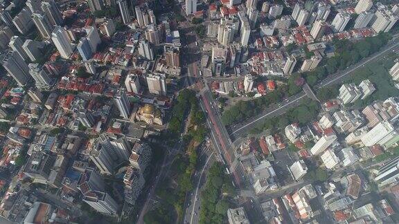白天圣保罗城市交通街道空中俯视图4k巴西