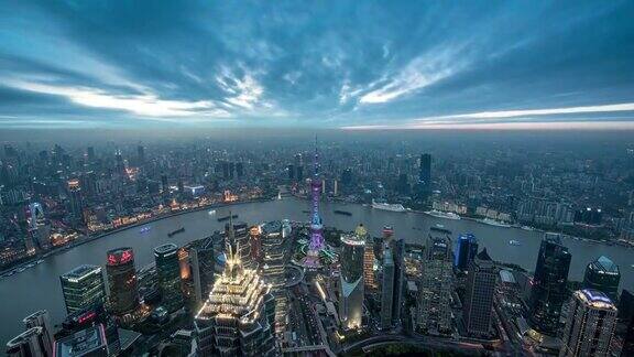 上海夜景4k时光流逝