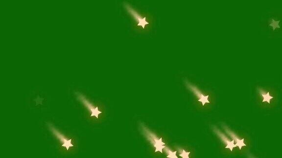 落在绿色屏幕上的星星圣诞节的背景