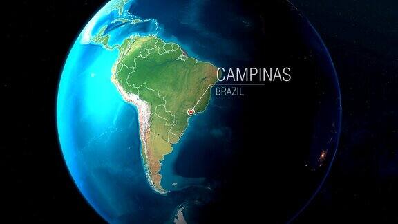 巴西-坎皮纳斯-从太空到地球