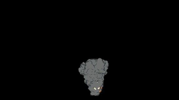 火山爆发爆炸与Alpha频道2D动画