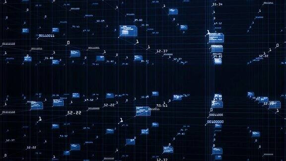大数据可视化概念机器学习算法分析的信息技术数据和二进制码网络传输连接性