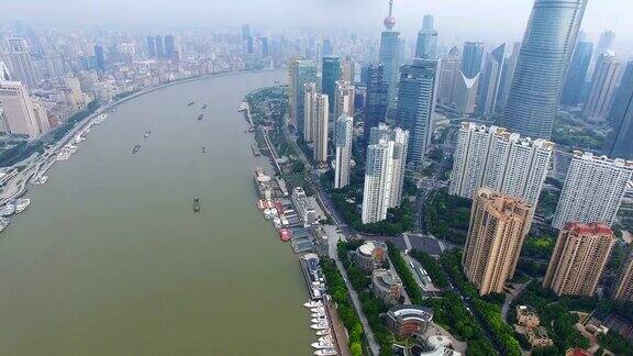 鸟瞰图外滩和上海上海中国
