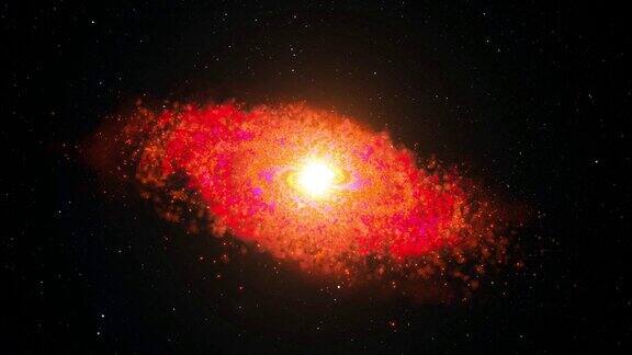 幻想中的恒星和行星在外层空间的星系中旋转背景是黑色的恒星