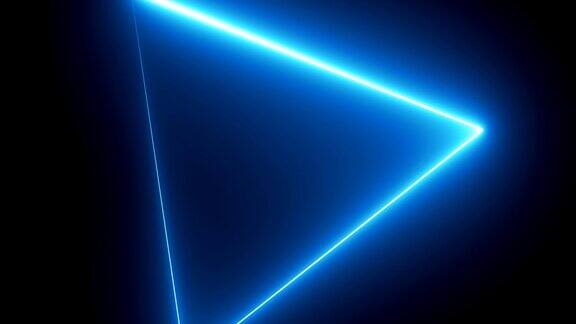 霓虹灯三角形的抽象背景Loopable4k