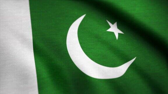 巴基斯坦国旗迎风飘扬巴基斯坦国旗动画