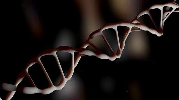 DNADNA链摄像机在DNA分子周围飞行基因工程的科学概念飞行的粒子现实的背景3d动画