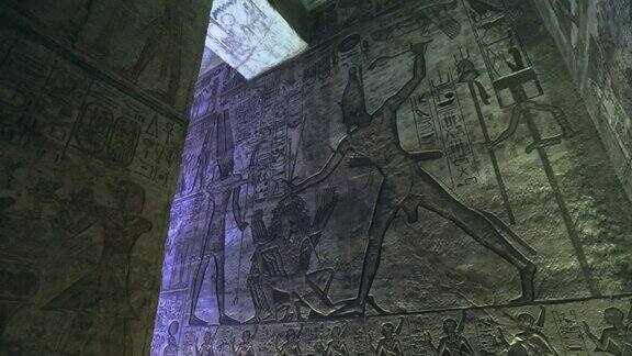 阿布辛贝神庙内的古代绘画