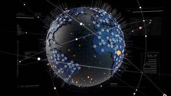 大数据3D地球全球网络