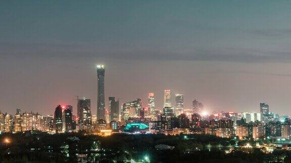 北京城市夜景航拍