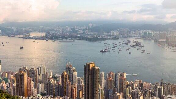 鸟瞰香港维多利亚港