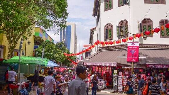 中国新年在新加坡中国城和游客享受旅游(ED)