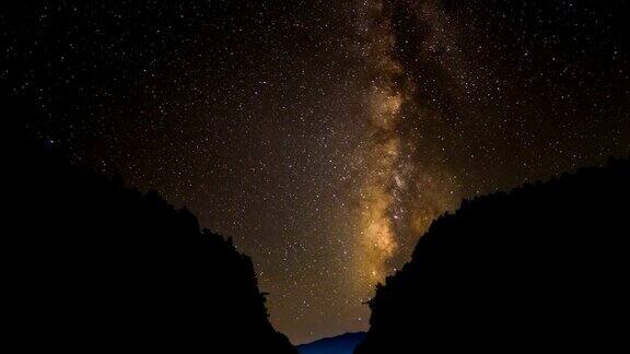 银河场景在夜空4K时间流逝视频