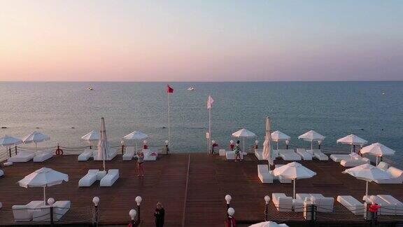 在地中海土耳其度假码头的顶视图