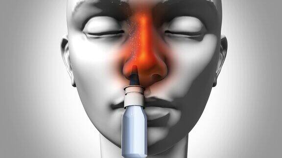 减充血鼻喷雾剂-女性正面-白色背景
