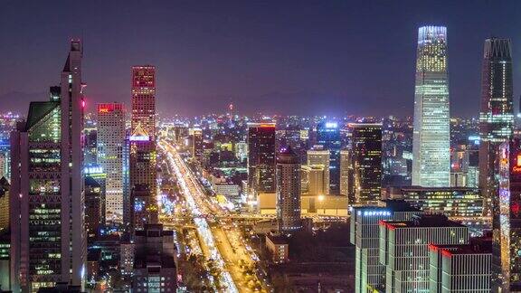 MSHAPAN北京CBD地区夜间鸟瞰图