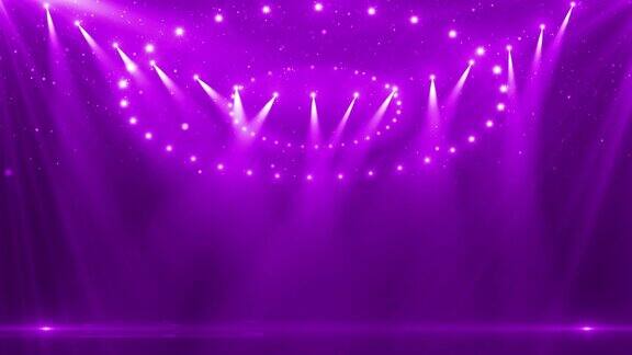 紫色霓虹灯闪烁显示舞台背景