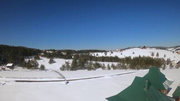 兹拉蒂博山冬季积雪的鸟瞰图