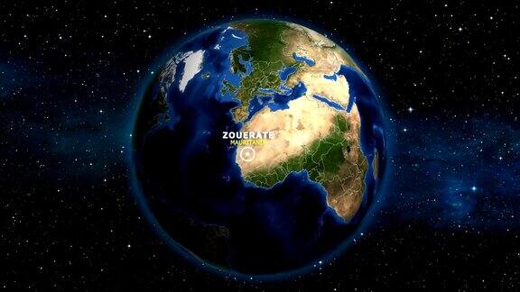 地球放大地图-毛里塔尼亚zouerate