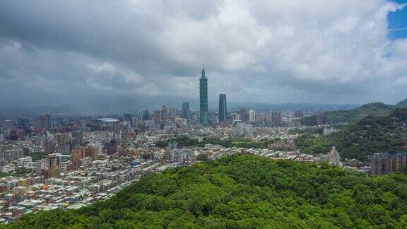 从空中俯瞰台北商务区台湾
